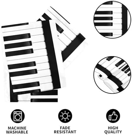 ALAZA Double-Sided Music Black and White Piano Keys Table Runner 18x72 Inches Long,Table Cloth Runner for Wedding Birthday Party Kitchen Dining Home Everyday Decor