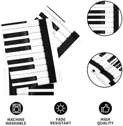 ALAZA Double-Sided Music Black and White Piano Keys Table Runner 18x72 Inches Long,Table Cloth Runner for Wedding Birthday Party Kitchen Dining Home Everyday Decor