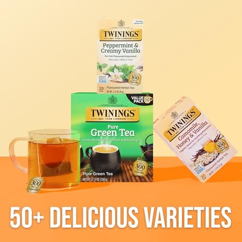 Twinings Peppermint & Creamy Vanilla Herbal Tea Bags, 20 CT Box (1 Pack)
