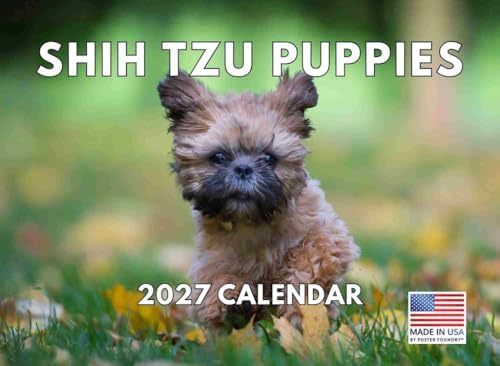 Shih Tzu Puppy Calendar 2027 Shitzu Monthly Wall Calender 12 Month