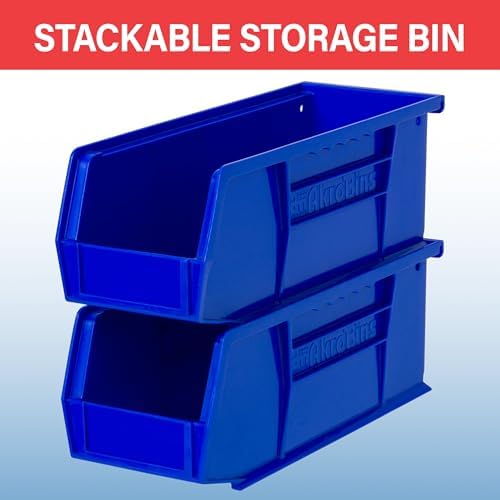 Akro-Mils 30224 AkroBins Plastic Storage Bins, 11"x 4"x 4", Red, 12-Pack