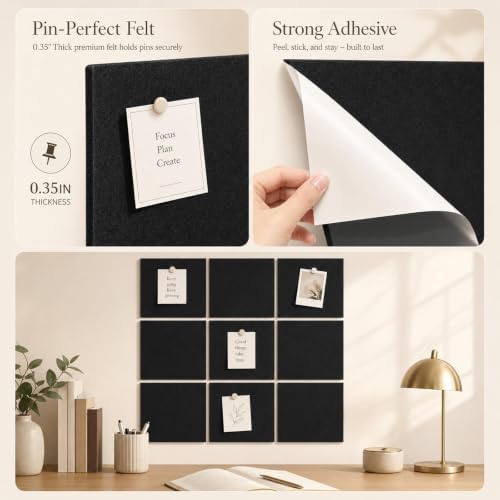 Felt Bulletin Board Tiles, Cork Board Alternative, 48 x 36 in