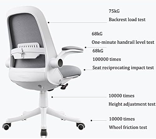 Chair Computer Chair Home Desk Chair Student Learning to Write Backrest Swivel Chair Office Lift Chair Ergonomics Chairs (Color : Gray) (Black)