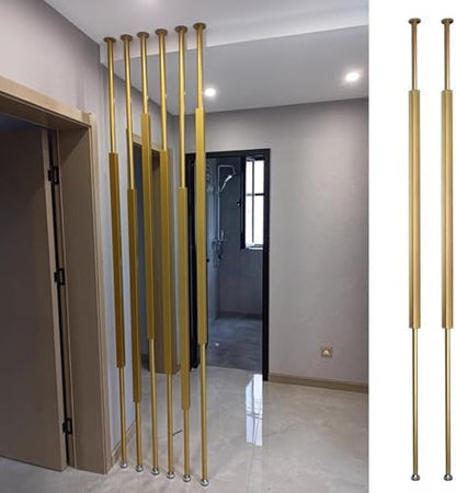 Room Divider Floor to Ceiling Room Dividers Pole - 2 Pieces, Gold Doorway Hotel Cubicle Cubicle Decor, DIY Separator Partition Bars with All Accessories(85cm/33.5in/2.8ft)