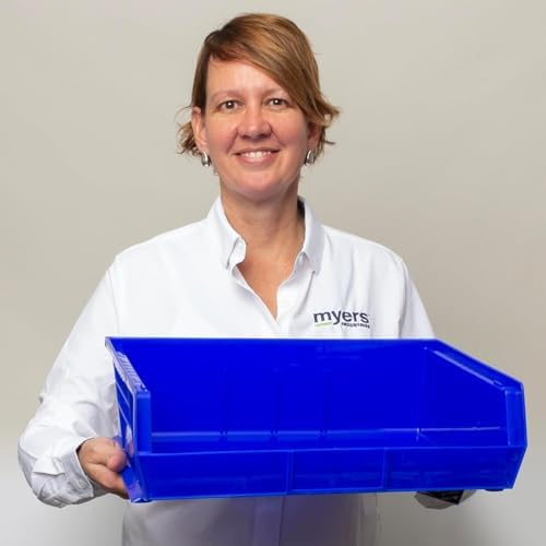 Akro-Mils 30255 AkroBins Plastic Storage Bins, 11"x16"x5", Blue, 6-Pack