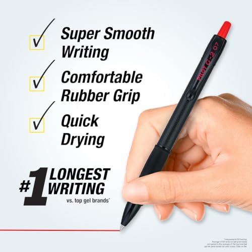 PILOT G2 Edge Red, Premium Gel Roller Pens, 8ct Box, Fine Point 0.7 mm