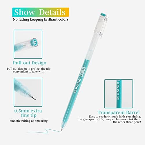 9 Colored Gel Pens Set, 0.6mm Fine Point for Black Paper & White Paper, Pens for Journaling, Adult Coloring Books, Bible, Drawing, Note Taking, Art & Journaling Supplies (Gentle Yellow)