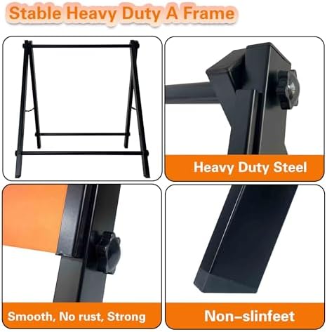 24”x36" Premium Heavy-Duty A-Frame Sign Stand – Holds 2 Insert Boards + 1 Hanging Sign | Weatherproof Sidewalk Sign Holder for Business, Real Estate, Restaurants & Events (STAND ONLY) (2)