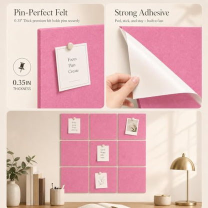 Felt Bulletin Board Tiles, Cork Board Alternative, 48 x 36 in