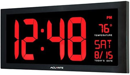 AcuRite Digital Clock, 18-Inch / Red