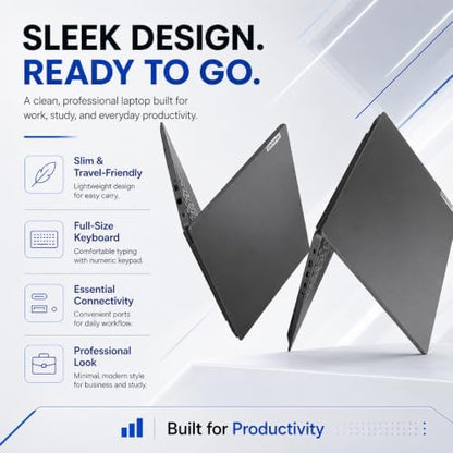 Lenovo 2026 V15 Slim Laptop | 15.6" Anti-Glare FHD Display | Intel Powerful Quad-Core Processor | 8GB DDR5 RAM | 512GB SSD | Wi-Fi 6 | RJ45 Ethernet | Long Battery Life | Win 11 Pro | MS 365 Web