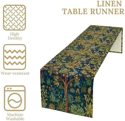 William Morris Floral Table Runner Vintage Flowers Table Runner for Dining Table Decor 13 x 90 Inch Strawberry Thief