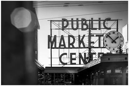 Wrapped Canvas Wall Art - Yale Gurney 'Pike Place Market' Wall Art for Living Room, Bedroom, or Office Décor - 16x24