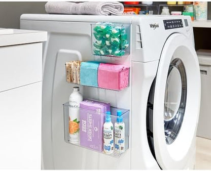 iDesign Magnetic Medium Clear Plastic Organizer Bins