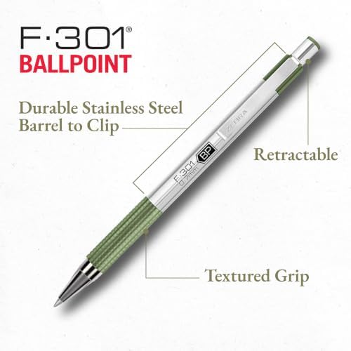 Zebra Pen F-301 Signature Series Ballpoint Pen, Black, 0.7mm, 4-Pk (27294)