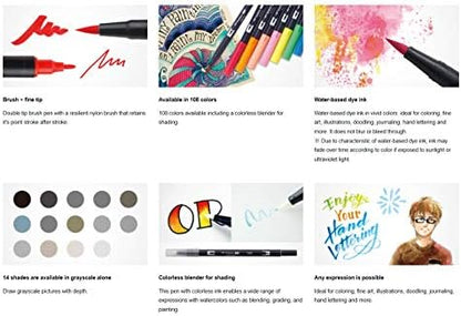 Tombow Dual Brush Pen Art Markers (10-Pack, Celebration)