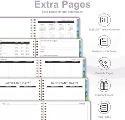 Planner 2026-2027, Weekly and Monthly Academic Planner, July 2026 - June 2027, Hardcover Calendar Agenda Book for School Year Planning, School Supplies for Teacher and Student, Letter Size(8.5'' x 11'')