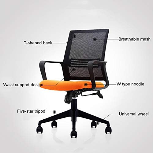 Home Office Chair with Mid-Back Rotating Waist Support Desk Task Computer Chair Ergonomic Comfortable Mesh Armchair (A)