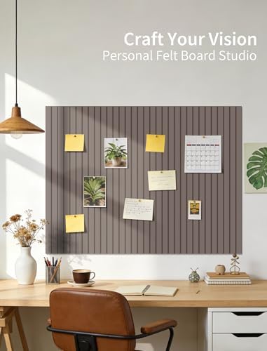 48" x 36" Cork Board Alternative, 12 Pack Felt Bulletin Board Tiles with 30 Adhesive Tabs Wall Push Pin Board for Office Classroom Bedroom Decor