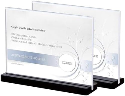 Acrylic Sign Holder (Black Horizontal A5 210×148mm/ 8.27×5.83 inches)