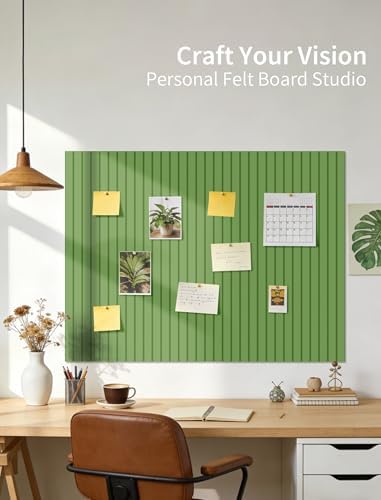 48" x 24" Cork Board Alternative, 8 Pack Felt Bulletin Board Tiles with 30 Adhesive Tabs Wall Push Pin Board for Office Classroom Bedroom Decor