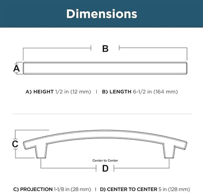 Franklin Brass Pierce (60-Pack) Cabinet Handles 5-1/16" Hole Center Pulls | Deep Bronze Hardware Kitchen Door, Drawers, Dressers, Furniture P29616K-324-B1