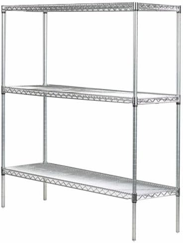 Omega 18" Deep x 48" Wide x 54" High 3 Tier Gray Starter Shelving Unit
