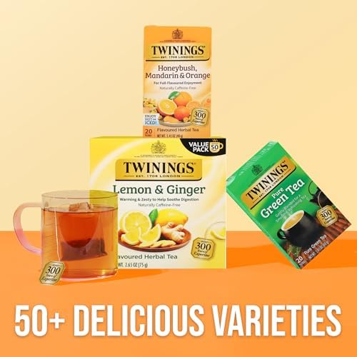Twinings Honeybush, Mandarin & Orange Herbal Tea Bags, 20 CT Box (1 Pack)