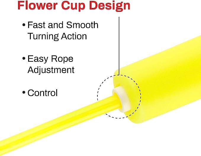 Buddy Lee Magic Speed Pro Fitness Jump Rope - | Ergonomically Designed Long Handles| Flower Cup Adjustment System| Endorsed by Jump Rope Champions | A Perfect Choice For Kids & Adults