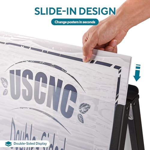 A Frame Sidewalk Sign 24x36 inches Sandwich Board Signs Outdoor Heavy Duty Double-Sided,including 2 Corrugated Boards 2 Anti-Glare for Business Indoor Outdoor (2PACK)