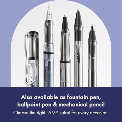 Lamy safari vista - Rollerball Pen with ergonomic grip & line width M - for pleasant long writing - made of robust ASA plastic - including rollerball refill M 63 in blue
