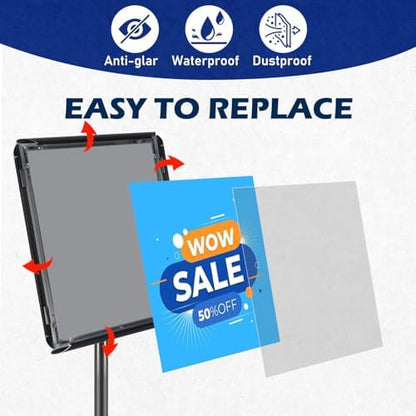 8.5x11 Sign Stands for Display, Adjustable Sign Holder Black 7-Pack