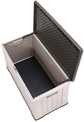 LIFETIME 60186 Heavy-Duty Outdoor Storage Deck Box, 116 Gallon, Desert Sand/Brown