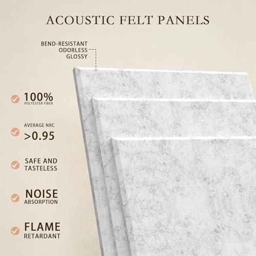 JBER Large Cork Board Alternative 48" x 36" - 12 Pack Self-Adhesive Felt Bulletin Board Tiles, Pin Board Vision Board for Walls, Office & Home Decor(Silver Gray)