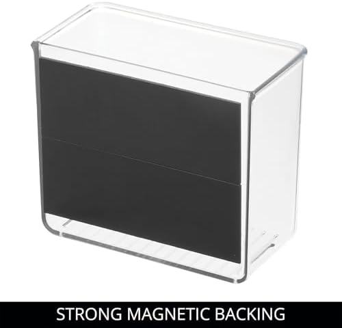 iDesign Magnetic Small Clear Plastic Organizer Bins, 2-Pack