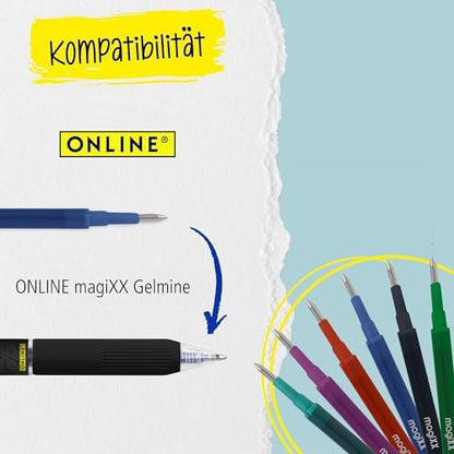 Online magiXX Cat Erasable Pen Blue Erasable with 0.7 mm Line Width Rollerball Pen for Learning to Write, Office, Erasable Pen Set, Erasable Ballpoint Pen for Students