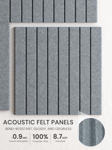 Bumusty 36"x 24" Large Felt Bulletin Board Tiles,Blue Gray