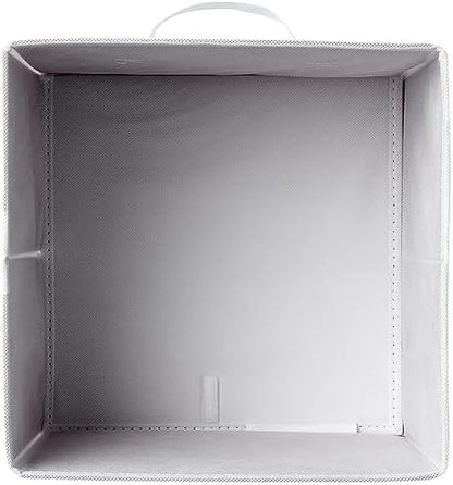Amazon Basics Collapsible Fabric Storage Cubes Organizer with Handles,Sturdy,White,10.5-x-10.5-x-11-inch,6 Count (Pack of 5)