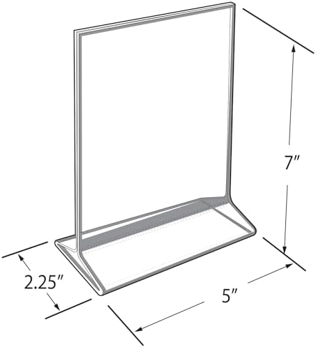 Azar Displays 152799-SLV-10PK Silver Trim Double-Sided Clear Acrylic Frames – Elegant Display Frames for Weddings, Events, and Photos | Premium 5x7 Tabletop Sign Holders (10-Pack)