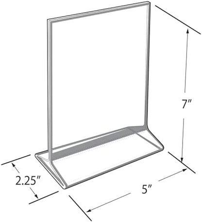 Azar Displays 152799-SLV-10PK Silver Trim Double-Sided Clear Acrylic Frames – Elegant Display Frames for Weddings, Events, and Photos | Premium 5x7 Tabletop Sign Holders (10-Pack)