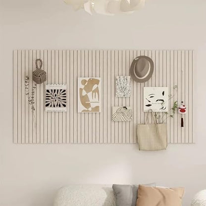 Large Felt Bulletin Board 48"x 36"-12 Felt Tiles Cork Board Wall Panels Home Office Wall Fabric Pin Board for Classroom/Kids Art Display/Photo Picture Wall/Acoustic,Self-Adhesive,Light Camel