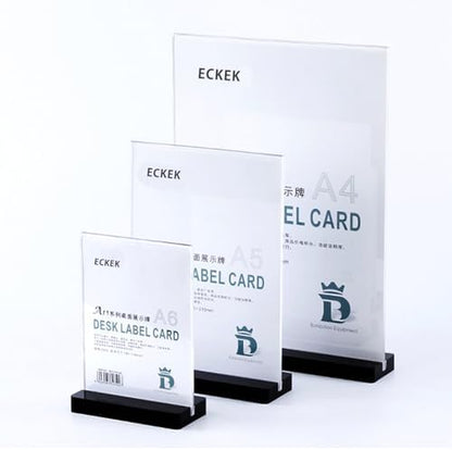 Acrylic Sign Holder (Black Horizontal A5 210×148mm/ 8.27×5.83 inches)