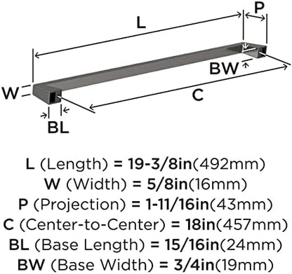 Amerock 18" Blackrock Gunmetal Appliance Pull