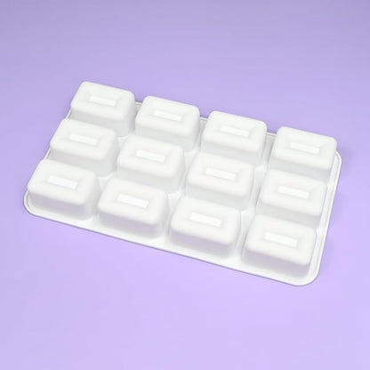 mostsom Silicone Molds Mousse Mold 12 Cavity 3D Rectangle Shape Chocolate Truffle Mousse Cake Dessert Mold DIY Baking Moulds (F Small Rectangle)