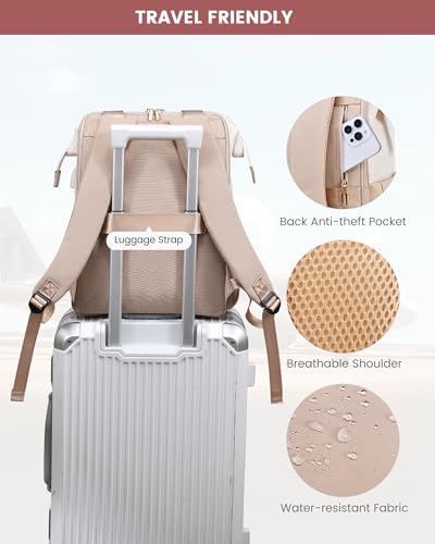LOVEVOOK 17.3 Inch Laptop Backpack for Women, Large Capacity Travel Backpack with Organizer Bag, Waterproof Carry on Backpack Work Bag with USB Port, Teacher Nurse Backpack Purse, 2PCS