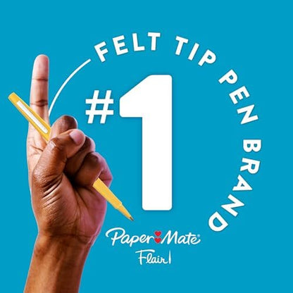 Paper Mate Flair Felt Tip Pens, Medium Point (0.7mm), Vivid Purple, For Teachers, Students, Classroom Use, Note-Taking, Arts & Crafts, 1 Count (Pack of 144)