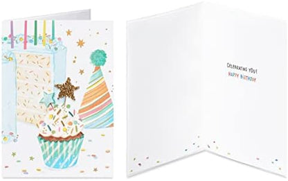 Papyrus Deluxe Boxed Birthday Card Assortment, Floral and Candles (4-Count)