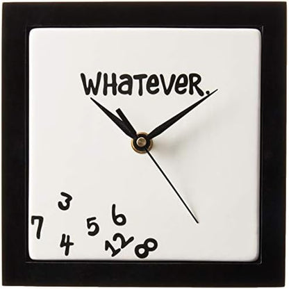 Enesco Our Name is Mud Whatever Scrambled Numbers Always Late Battery-Operated Wall Clock, 7.5 Inch