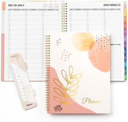 SUNEE 2027 Appointment Book, Quarter-Hourly, Weekly Monthly Planner, 8.5"x11",Pink Breeze