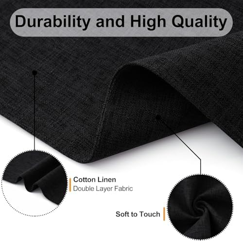 Homaxy Cloths Placemats for Dining Table Set of 6, 13" x 19", Black